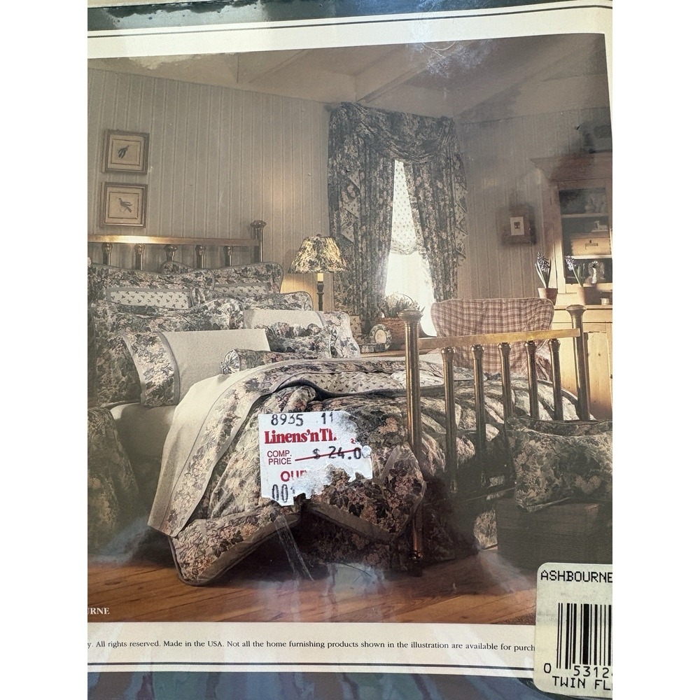 NEW NOS Vintage Laura Ashley Cottage Rose Twin‎ Flat Sheet Cottage-core